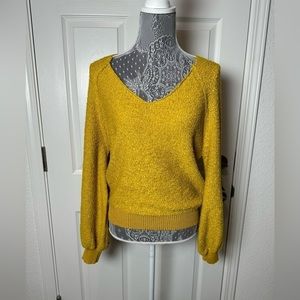 Code Mode V-neck sweatshirt, mustard yellow. NWT